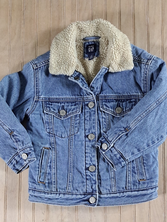 GAP Other - GAP Denim Jacket with Cream Sherpa Collar